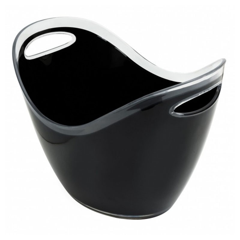 LARGE 8L Champagne / Wine Cooler - BLACK Plastic for 1-2 Bottles