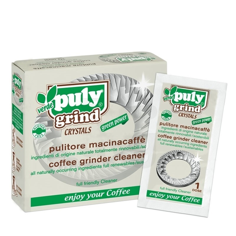 Detergente CRISTALE [PULY] GRIND Monodose 10 *15g, per la Pulizia dei Macinacaffè