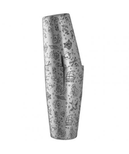 TATTOO Súlyozott Boston Shaker [UrbanBAR] – Tin-on-Tin Koktélshaker