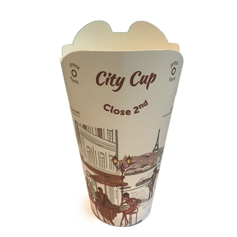 Take Away Paper Cups - 12oz FOLDABLE LID, Disposable (40pcs)