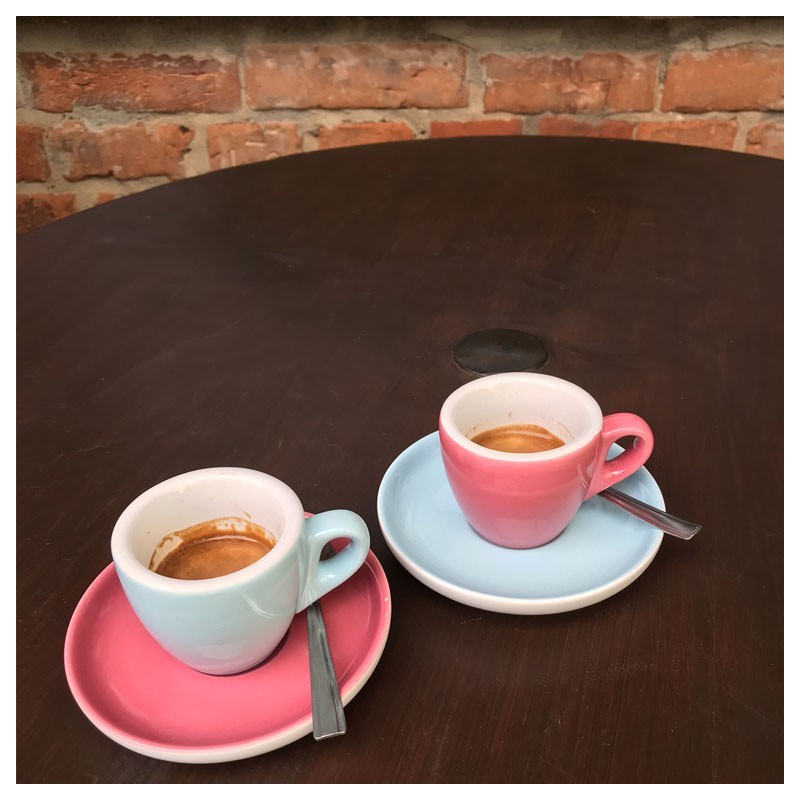 Set  ESPRESSO (Cup & Plate) - BLUE, RED