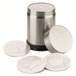 Dispenser DeLUXE per Cacao e Cannella [MOTTA] con 4 Mascherine Decorative