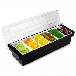 Dispenser Condimente / Organizator Fructe Taiate - 6 Compartimente cu Capac