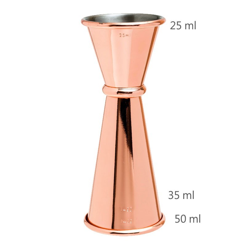 Jigger GINZA 25 /50 ml color RAME [MEZCLAR] Misurino per Cocktail in Stile Giapponese
