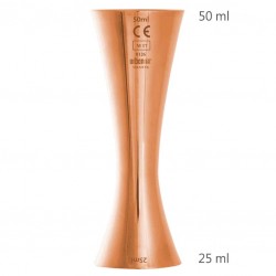 Jigger AERO OMOLOGAT 25/50ml ROSE GOLD cu MARCAJ de CONFORMITATE [UrbanBAR] Masura de Volum din Metal