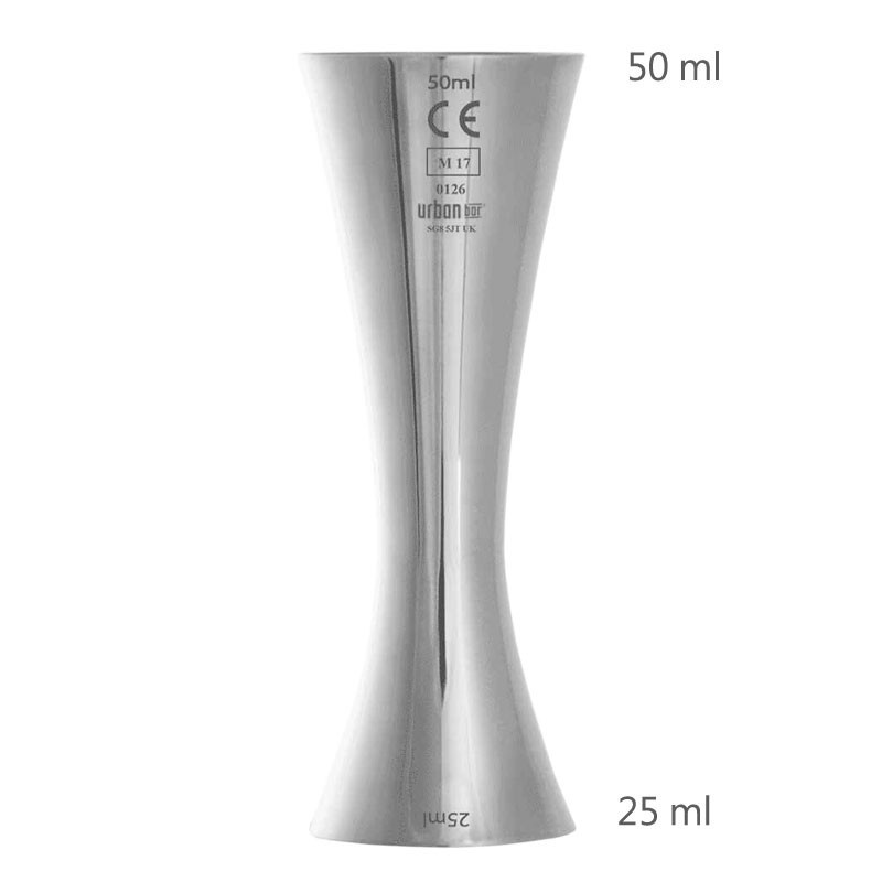 Jigger AERO 25/50ml con Marcado CE [UrbanBAR] Medidor Profesional para Bar