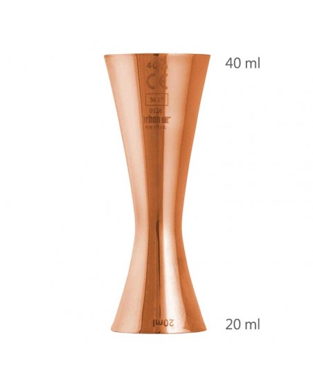 Jigger AERO 20/40ml Placcato in RAME con Marcatura CE [UrbanBAR] Misurino Professionale da Bar