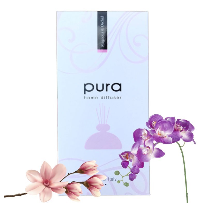 PURA PLATINUM, Pálcikás Légfrissítők (Ajándék dobozban), 250ml - Aroma diffúzor MAGNÓLIA & ORHIDEA