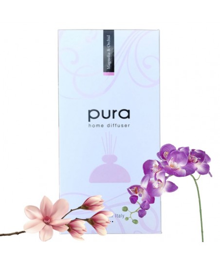 Parfum de Camera - PURA PLATINUM, 250ml Magnolie & Orhidee - Difuzor Arome cu Betisoare (in Cutie Cadou) MAGNOLIE & ORHIDEE