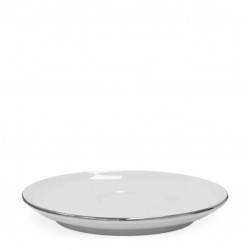 COFFEE Cup SAUCER - WHITE Porcelain, with Platinum Edge