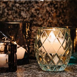 Decorative Glass Candle Holder – Turquoise for Elegant Ambience