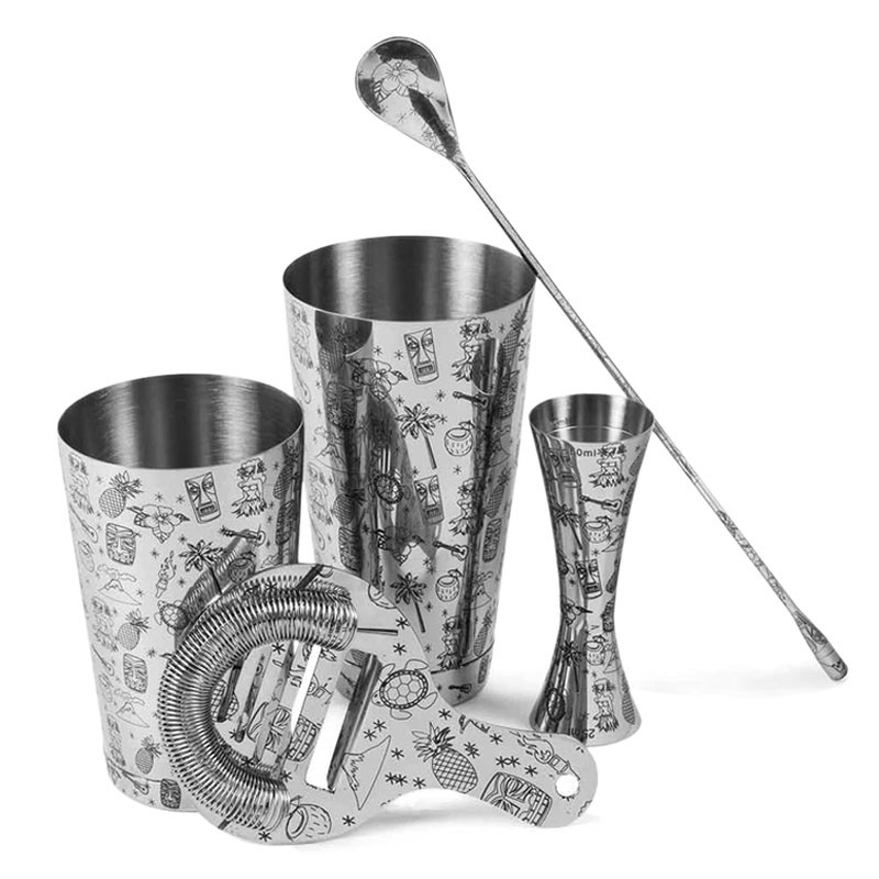 TIKI Koktélkészítő Szett [UrbanBAR] – 5 Részes Prémium Ajándékdobozban