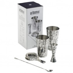 Set COCKTAIL TIKI cu 5 Ustensile Profesionale [UrbanBAR] – Cutie Cadou Premium