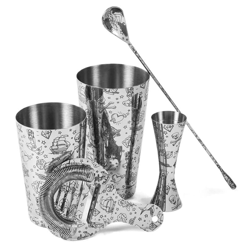 Set da COCKTAIL TATTOO da 5 Pezzi [UrbanBAR] – Confezione Regalo Premium
