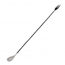 Cuchara de Bar Japanese TEARDROP TRIDENT de 45cm, NEGRO MATE [THE BARS] BarSpoon