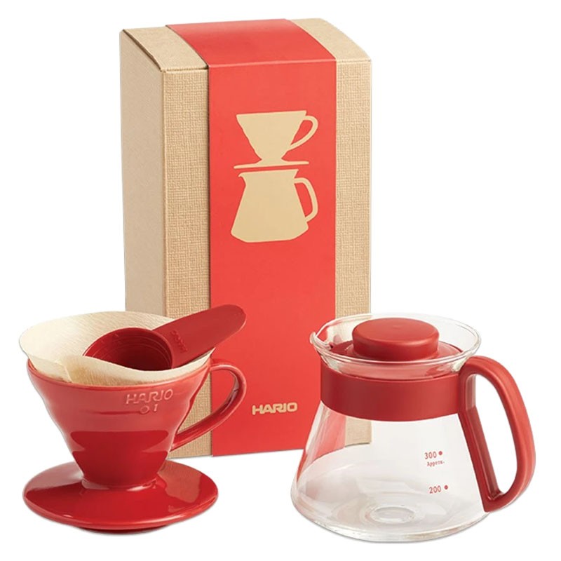 Kit de Goteo para Vertido, CERÁMICO V60, 1-4 tazas [HARIO] VDS-3012R, Rojo