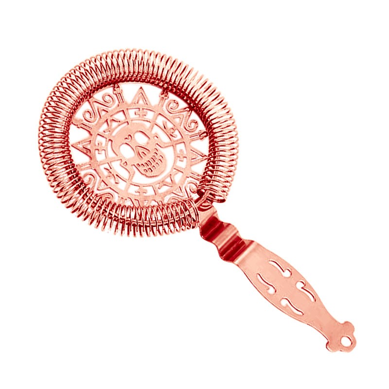 Colador Cóctel Hawthorne SKULL, COBRE [MEZCLAR] Cocktail Strainer
