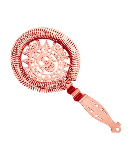 Colador Cóctel Hawthorne SKULL, COBRE [MEZCLAR] Cocktail Strainer