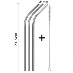 STAINLESS STEEL Drinking Straws - BENT, Reusable