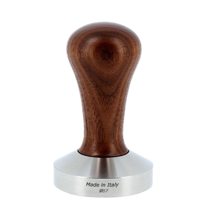 Prensador Café 57 Ø [MOTTA] con Mango de Madera NOGAL ITALIANO - Tamper