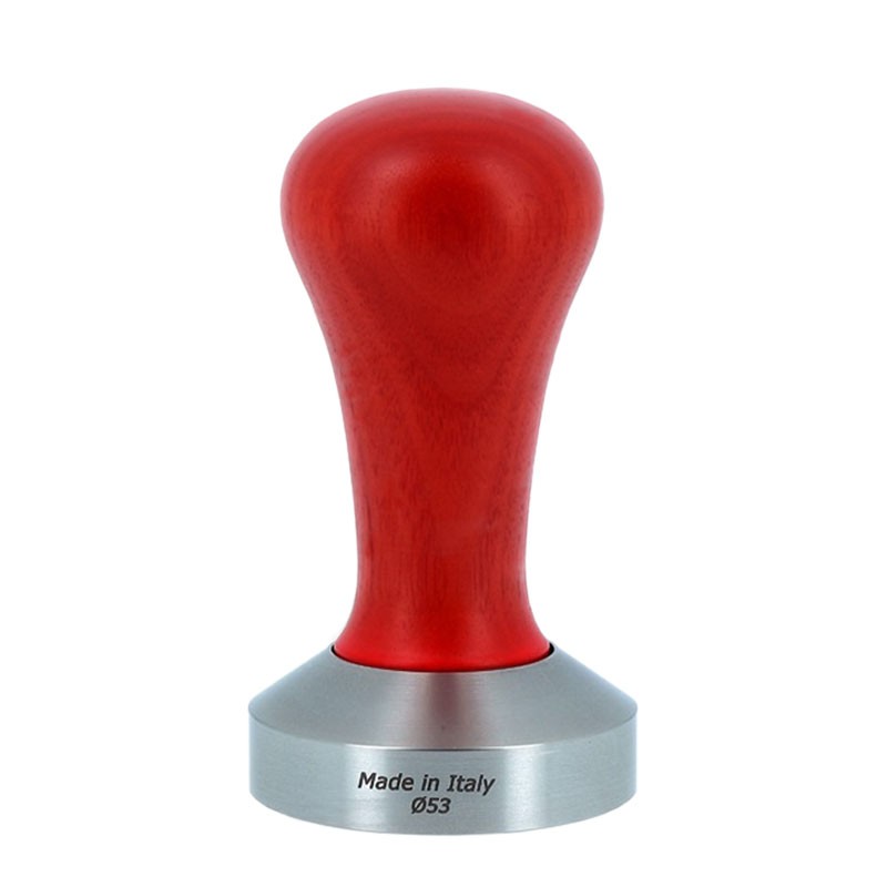 Coffee Tamper Ø 53 [MOTTA] with RED Wood Handle