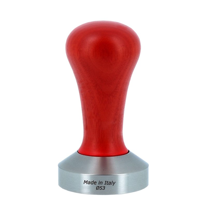 Prensador Café 53 Ø [MOTTA] con Mango de Madera ROJO - Tamper