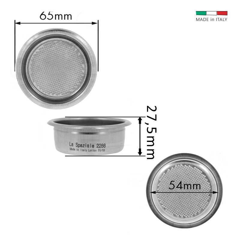 Cesta de Filtro 14g [LA SPAZIALE] para Portafiltro Café de 2 Tazas