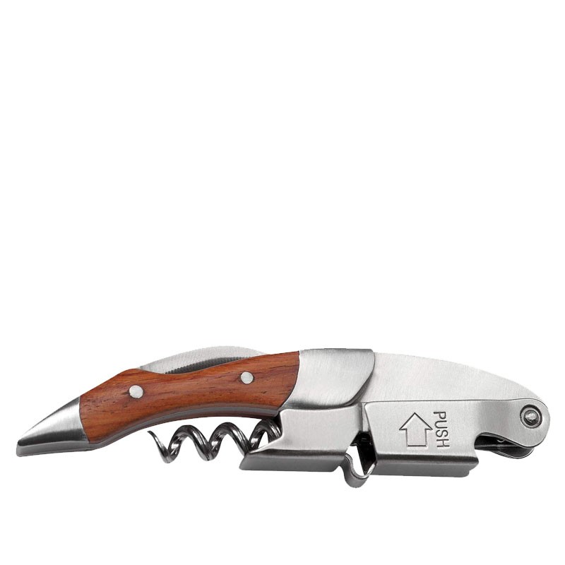 Sacacorchos PREMIUM con DOBLE PASO y Mango de Madera ROSA
