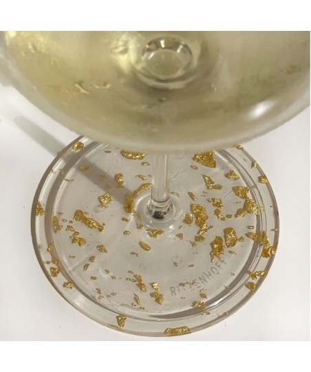 Portavasos de PLÁSTICO con LÁMINA DORADA - Coaster