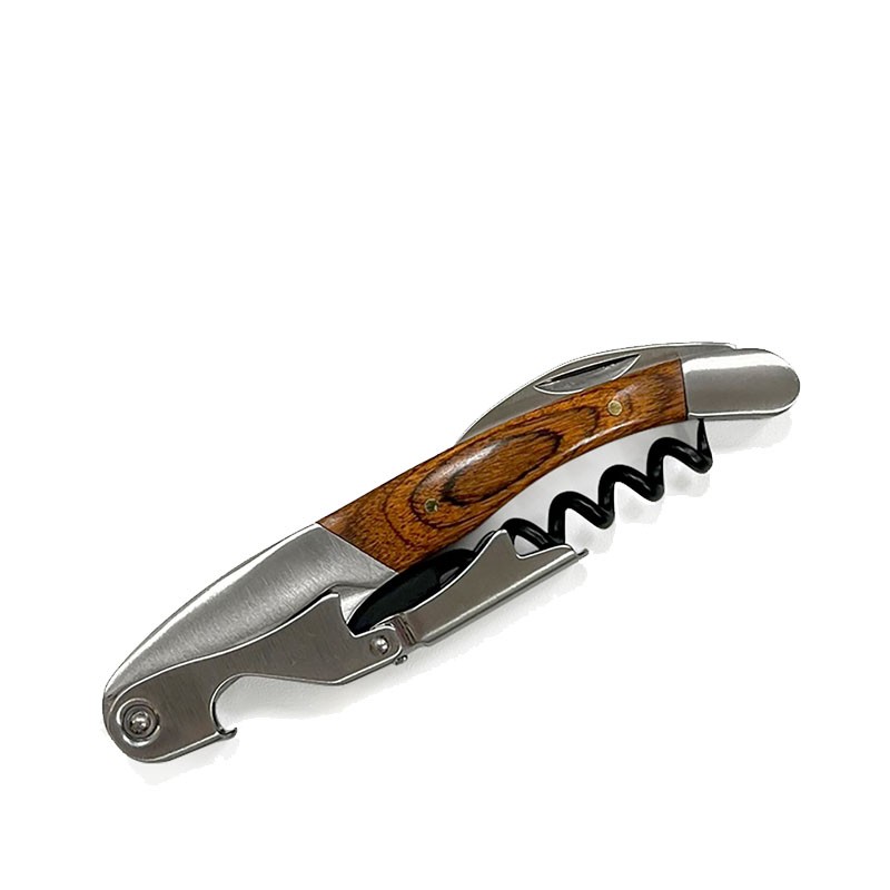PREMIUM Corkscrew with DOUBLE LEVER and WALNUT Handle