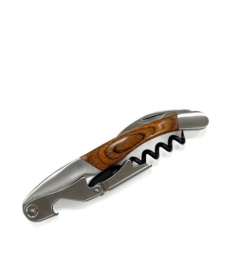 PREMIUM Corkscrew with DOUBLE LEVER and WALNUT Handle