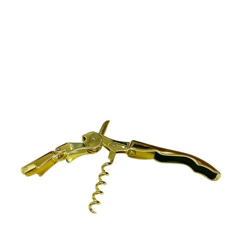 ELEGANT GOLD Plated Corkscrew with Beer Opener [MEZCLAR] Double Reach