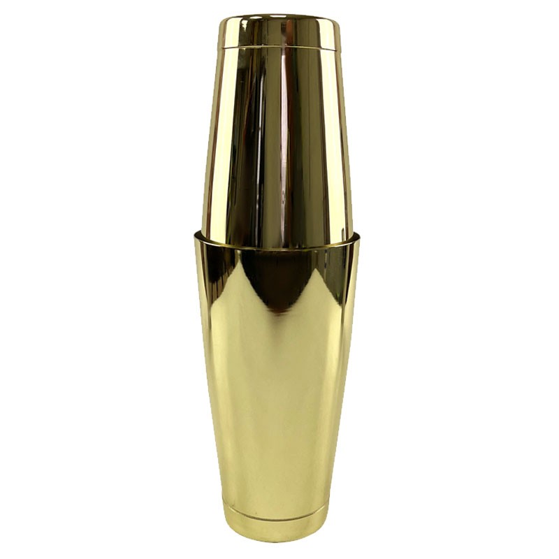 Set of GOLD plated TIN +TIN Boston Shaker [MEZCLAR] Weighted