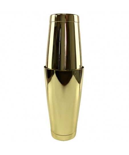 Set of GOLD plated TIN +TIN Boston Shaker [MEZCLAR] Weighted