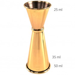 Jigger GINZA 25 /50 ml DORADO [MEZCLAR] Medidor de Cócteles de Estilo Japonés