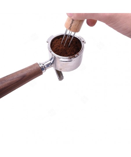 WDT Tool con 4 Aghi [JoeFrex] Distributore di Caffè con Manico in Legno