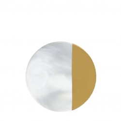 GOLD plated Round MARBLE Coaster - ROYAL DOUBLE