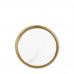 Round MARBLE Coaster with GOLD plated RING - ROYAL DOUBLE