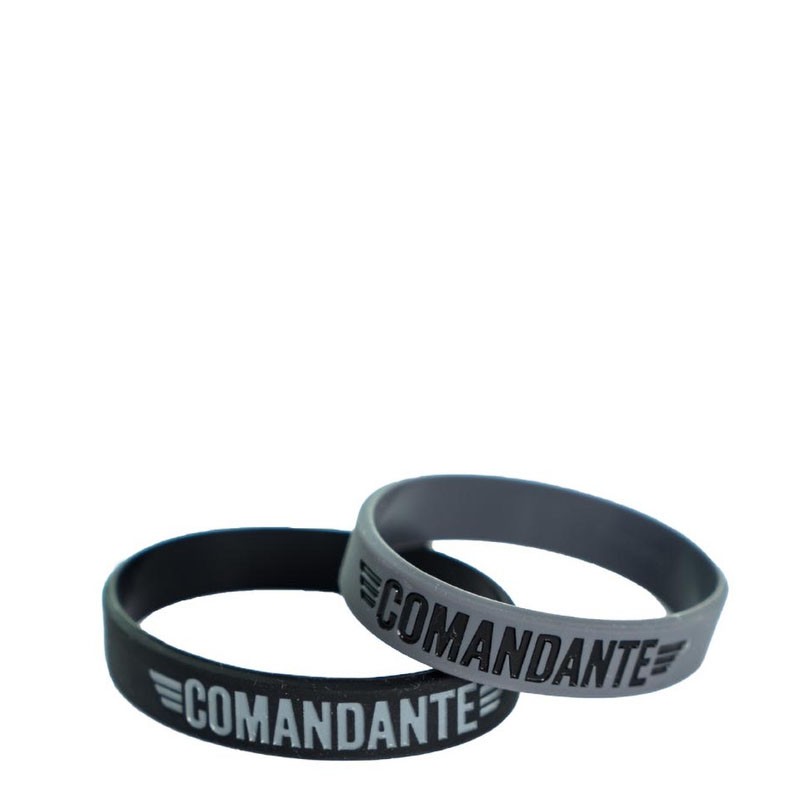 Pulsera BARISTA [COMMANDANTE] (NEGRO / GRIS) de Silicona