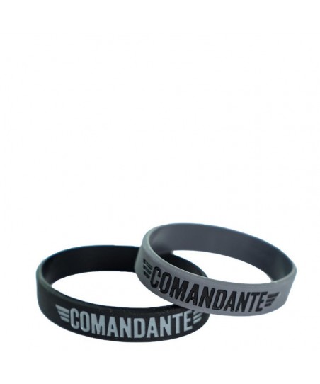 Pulsera BARISTA [COMMANDANTE] (NEGRO / GRIS) de Silicona