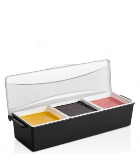 Dispensador de Especias / Organizador de Frutas Cortadas - 3 Compartimentos con Tapa