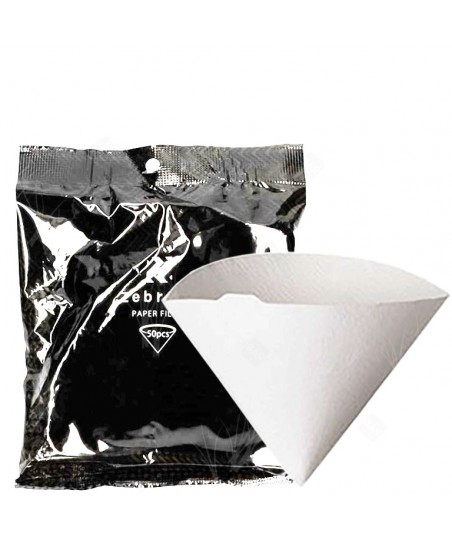 Filtro de Papel ZEBRANG V60, Tamaño 02 [HARIO] ZB-VCF-02-50W, 50 hojas