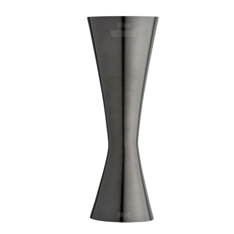 Jigger AERO OMOLOGAT 25/50ml NEGRU Premium cu MARCAJ de CONFORMITATE [UrbanBAR] Masura de Volum din Metal