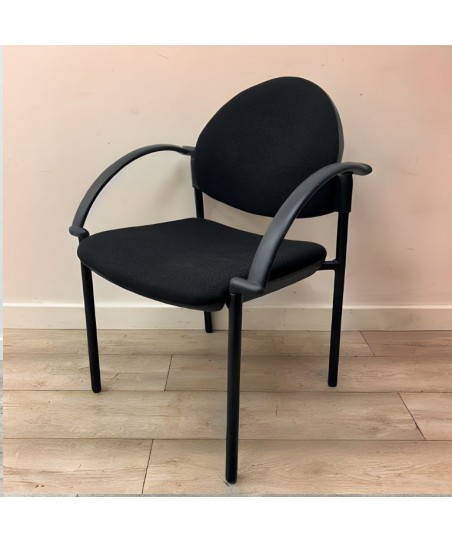 Scaun Conferință / Birou VERCO – Cadru Metalic, Tapițat Negru (Second Hand)
