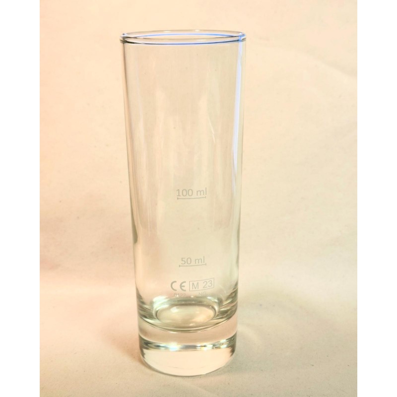 Pahar GRADAT 50/100ml OMOLOGAT cu MARCAJ de CONFORMITATE - Masura de Volum din Sticla