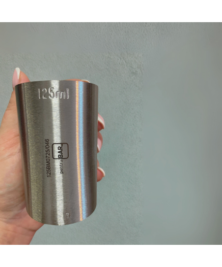 Jigger 125ml cu MARCAJ de CONFORMITATE (OMOLOGAT) - Masura de Volum din Metal
