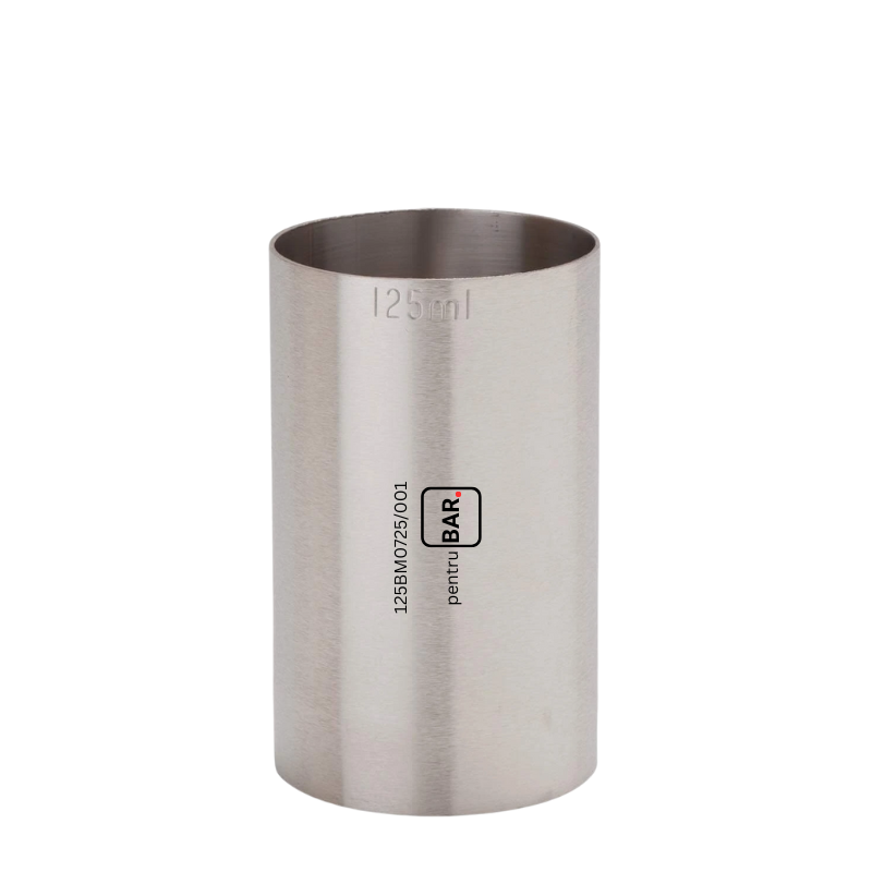 Jigger OMOLOGAT 125ml cu MARCAJ de CONFORMITATE - Masura de Volum din Metal
