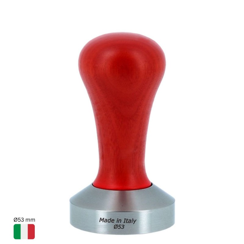 Tamper Café Ø53 mm [MOTTA] con Mango de Madera ROJO