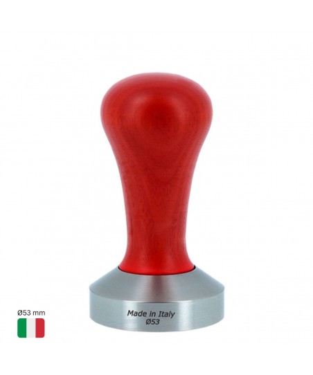 Tamper Cafea Ø53 mm [MOTTA] cu Maner Lemn ROSU