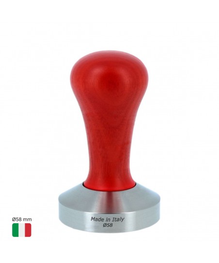 Tamper Cafea Ø58 mm [MOTTA] cu Maner Lemn ROSU